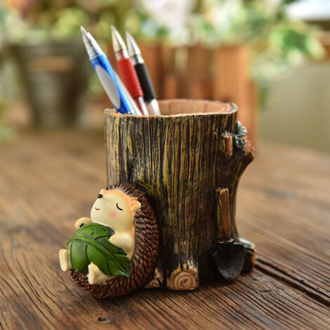 Cute Hedgehog Desk Pen Holder, Pen Pencil Pot Holder Vase Toothbrush Holder Stationery Storage Desk Office Decoration