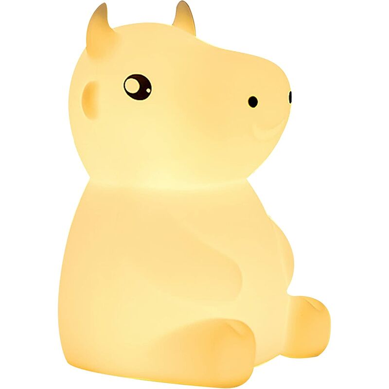 

Cute Kids Night Light 7 colores que cambian Silicona Vaca LED Luz de noche Lámpara de guardería con temporizador Vaca Dormitorio Decoración Lámpara