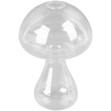 Cute Mushroom Shaped Glass Vase Hydroponic Plant Flower Pot Clear Mushroom Shaped Flower Vase for Home Decor Desktop Ornament A