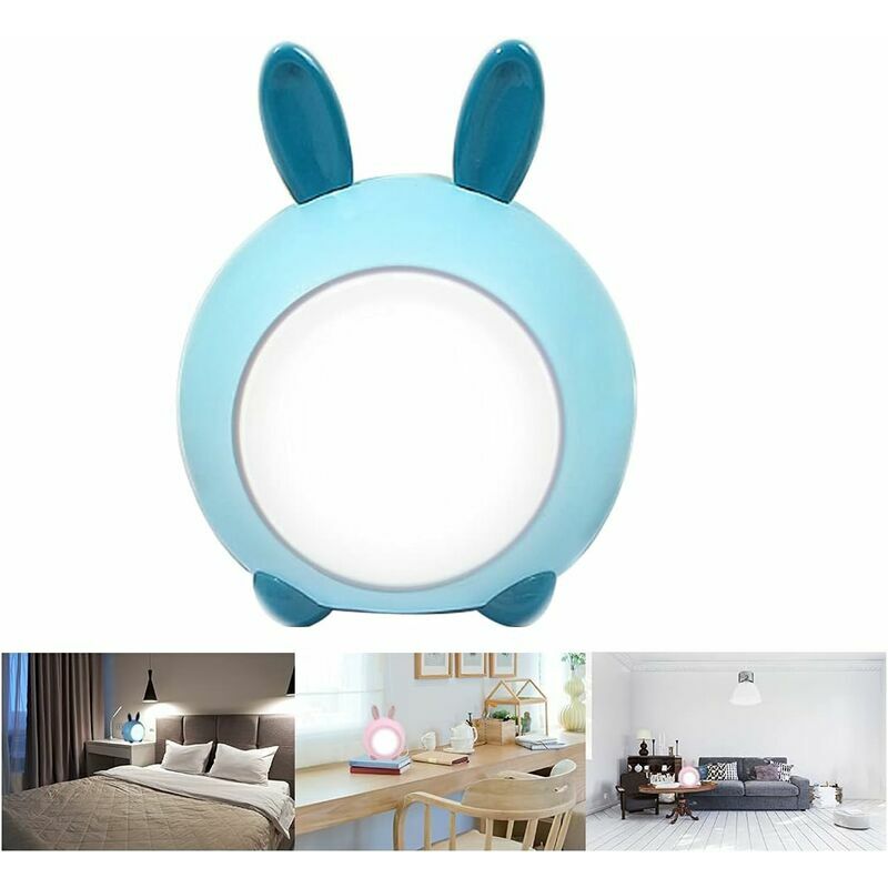 Cute Rabbit Night Light For Kids, Led Touch Night Lamp With Usb Rechargeable For Bedroom, Kids Room, Boys, Girls (Blue)