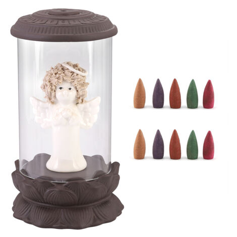 Cute Shape Backflow Incense Burner Incense Holder Home Office Ornament DecorAngel Type A