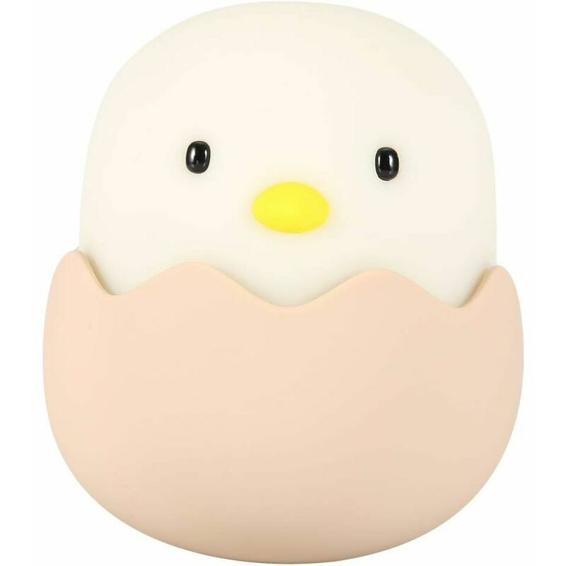 Cute usb Egg Touch Small Light, led Chick Shaped Lamp, for Bedroom Bed Counter (White Light)