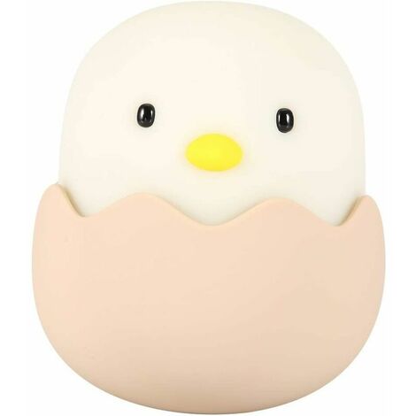 Cute USB Egg Touch Small Light, LED Chick Shaped Lamp, for Bedroom Bed Counter (White Light)