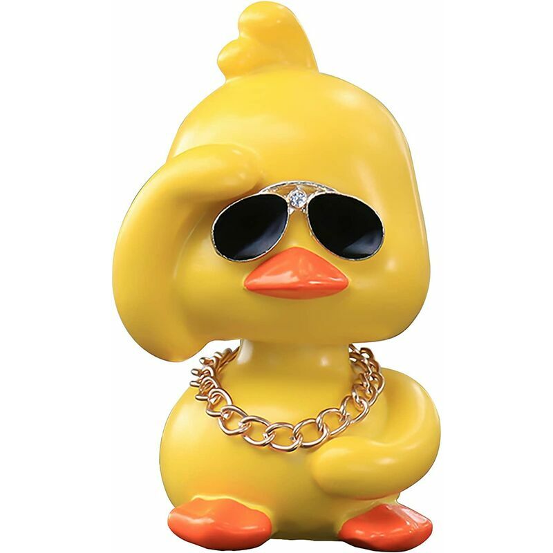 Cute Yellow Duck Toy Car Ornaments Cool Duck Car