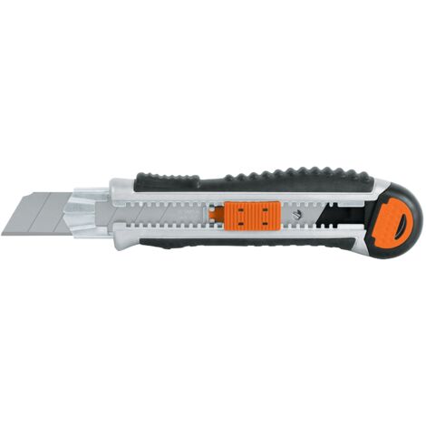 Cúter profesional con alma metálica y grip - 18 cm - 25 mm - 5 hojas