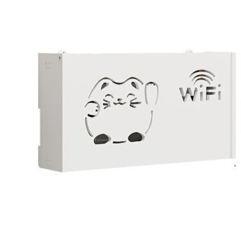 Cutie depozitare router WiFi, Lemn, 20x38x8.5 cm, Alb