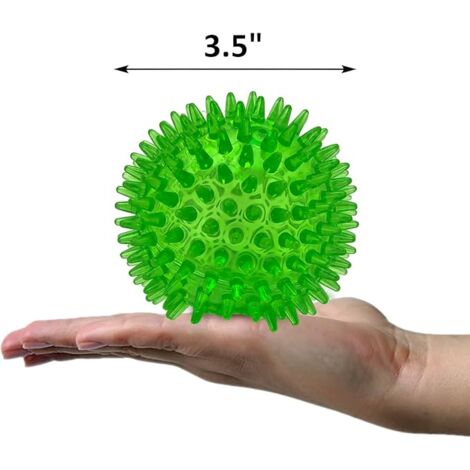 Cutie's PetBox Squeaky Rubber Spike Toy Ball for Medium, Large Dogs (3.5 Inch, Green)