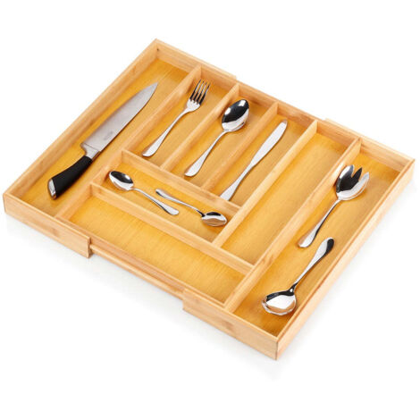 Cutlery drawer insert extendable bamboo 355 545x455 cm