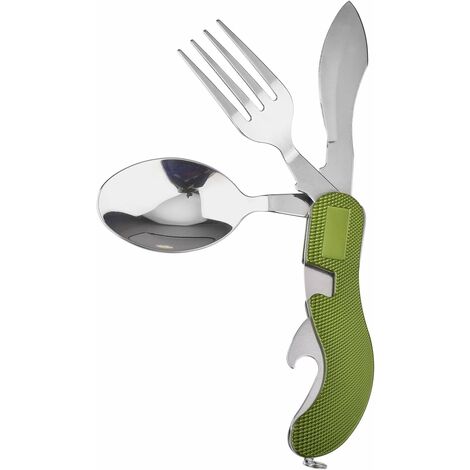 main image of "Cutlery Knife Camping Kit Cutlery Camping Set Stainless Steel with Bottle Opener Fork Spoon Multifunction Tool Set of Camping Cutlery"
