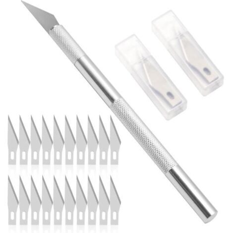 Cutter De Précision avec 20 Lame Scalpel de Découpe Scalpel Chirurgical Precision Cutter Scalpel Modelisme Professionnel