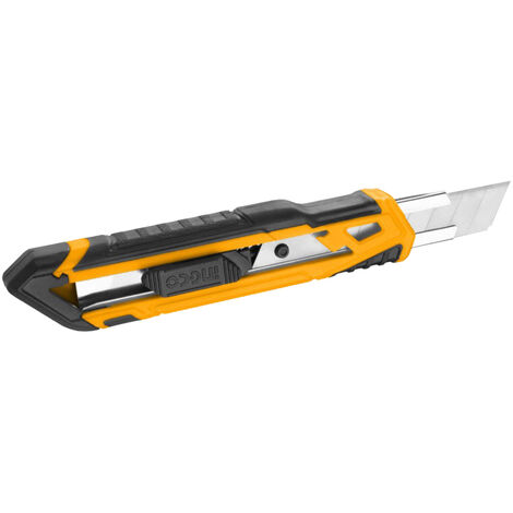Cutter Ergonomico con con Pulsante Scorrimento INGCO - Lama 18x100 mm