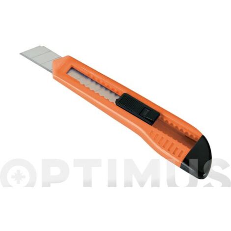 CUTTER LAME FRAGMENTABLE 18 MM AVEC GUIDE EN PLASTIQUE ALYCO ORANGE