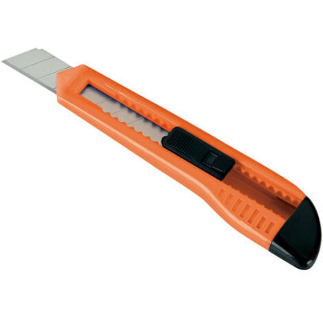 CUTTER LAME FRANGIBLE 9 MM AVEC GUIDE EN PLASTIQUE ALYCO ORANGE