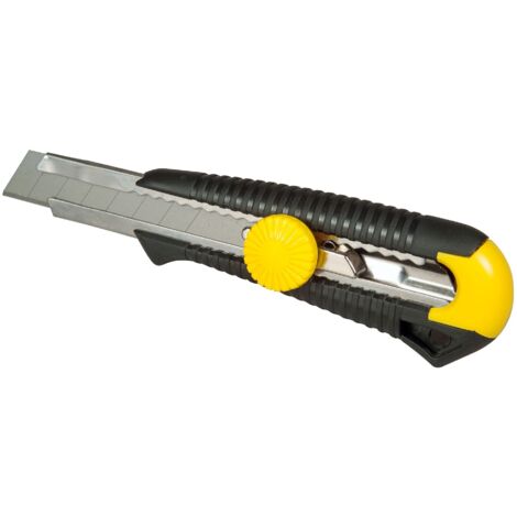 Stanley – Cutter MPO 18 mm – Lame rétractable en acier inoxydable – Poignée ergonomique – Pour coupes précises – 110418