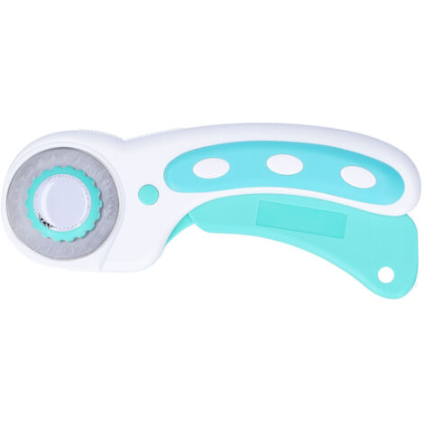 Cutter rotatif 45mm bleu pour patchwork, couture et découpe cuir - Manche ergonomique