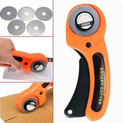 Cutter Rotatif Coupe Tissus Couteau Découpeur Tissu Papier Découpe de Vinyle Ciseaux de Couture