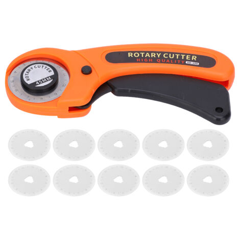 Cutter rotatif manuel pour tissu Patchwork 45mm avec lames de rechange (10 pièces) accessoires couture
