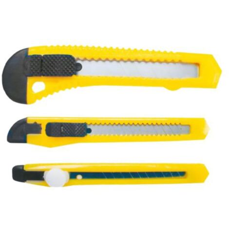 Cutter serie 3 pezzi con lama retraibile a moduli staccabili