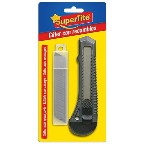 Cutter Supertite con 5 cuchillas de repuesto – Precisión y practicidad