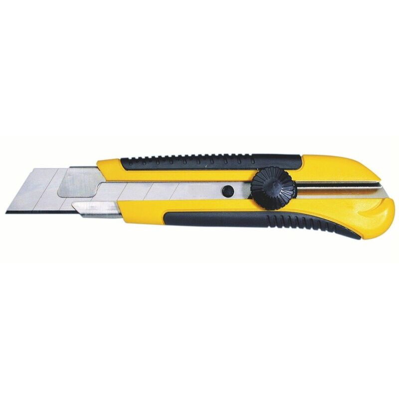 Taglierino cutter universale 18 mm lama acciaio inox 6 lame incluse