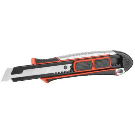 Cutter "UNIKO 2 IN 1" autobloccante con impugnatura in abs con lama in acciaio speciale SK5 -lama 25 mm - Corpo alluminio