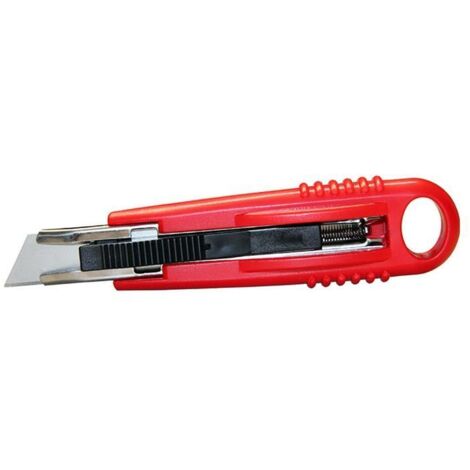 Cuttermesser Safety Cutter Standard Maße 145x25x35mm f.Rechtshänder rot 2 Ersatzklingen
