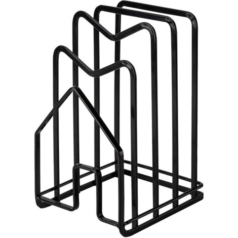 Cutting Board Storage Rack Versatile Chopping Board Pot Pan Lid Stand Holder Organizer for Kitchen Cabinet Countertop Black