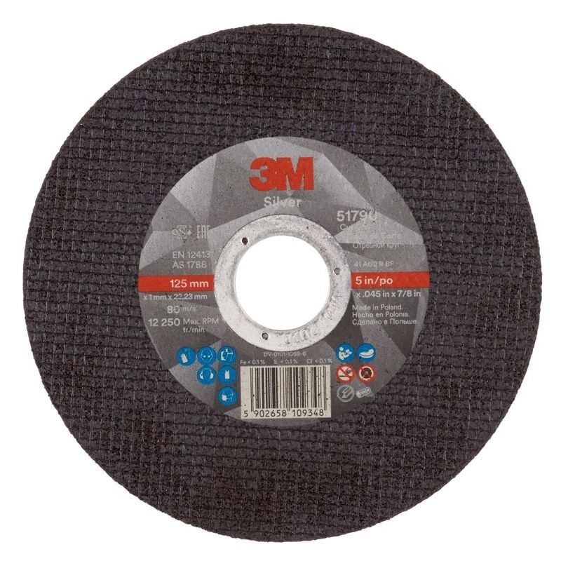 FP - 3M Silver Cut-Off Wheel, T41, 125 mm x 1 mm x 22.2 mm