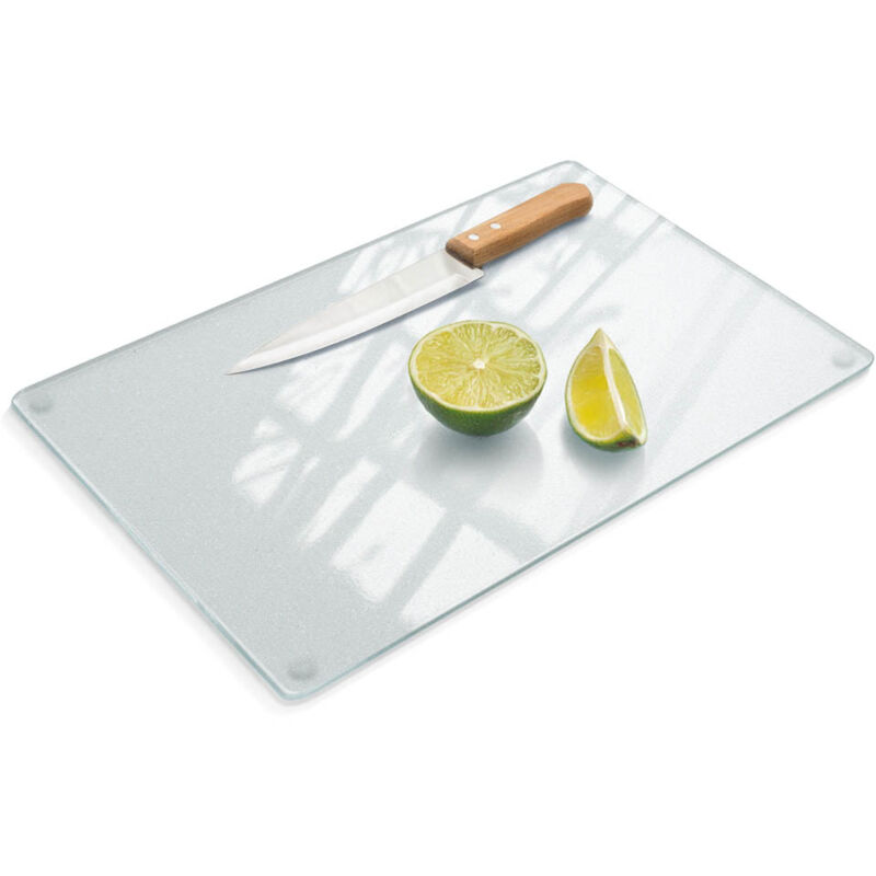 Tulup Glasschneidebrett Aus Gehärtetem Mattem Glas Satiniert Hygienisch Rutschfest Und Perfekt Für Fleisch Gemüse Und Obst 52x30 Cm Für Die Küche