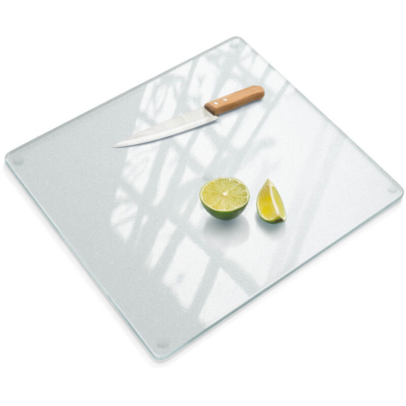 Tulup Schneidebrett Aus Gehärtetem Glas Sicherheitsglas Modernes Frosted Design Rutschfest Und Kratzfest Für Die Küche 60x52 Cm