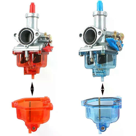 Cuve à flotteur transparente à fond transparent pour carburateur de moto, compatible avec les modèles TMX125, 150, 200, PZ27 et CG125 (chambre de remplissage de 26 à 32 mm).