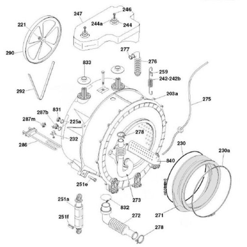 Candy - Cuve Complete Avec Tambour 49029792 Pour lave linge