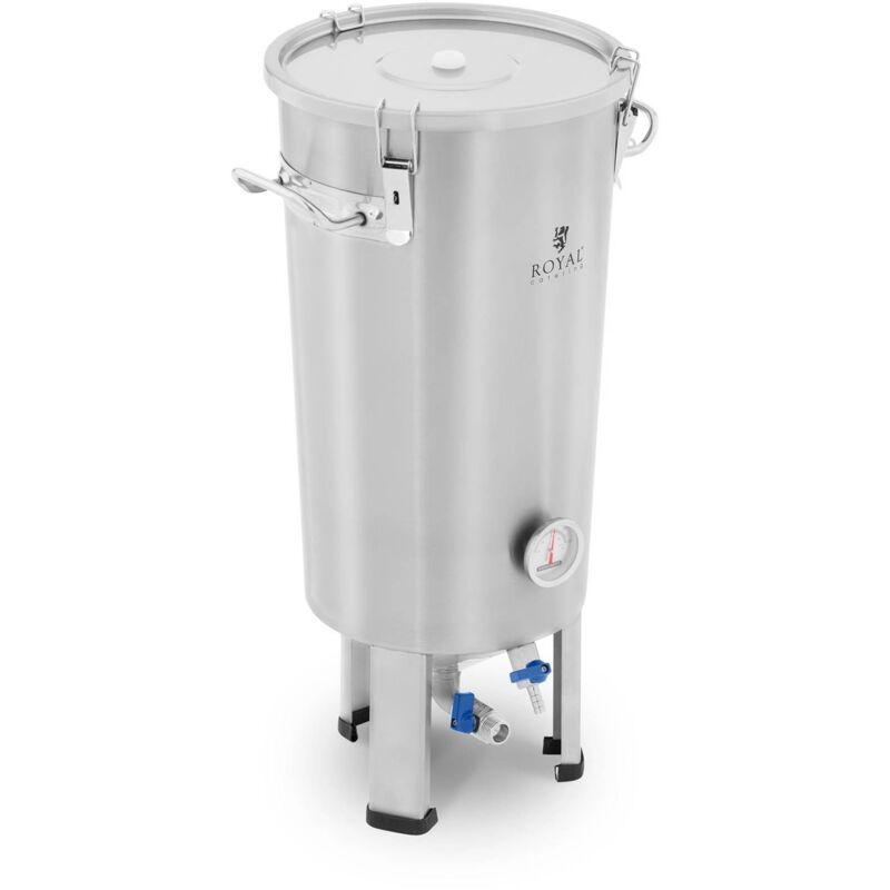 Cuve De Fermentation Conique Fermenteur à Bière Inox 20L 0-40 °c Royal Catering Blanc