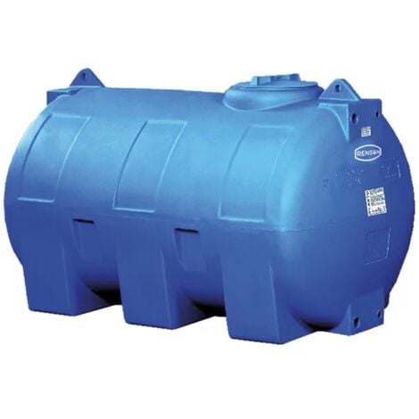 Cuve de récupération d'eau de pluie bleue horizontale RENSON en PE 300L
