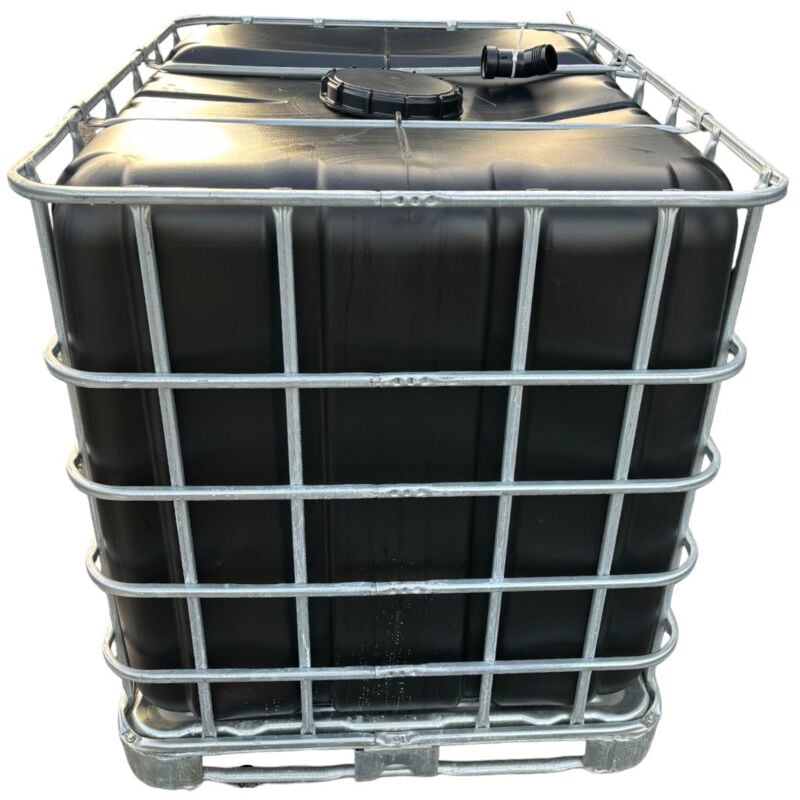 Plast'up Rotomoulage - Cuve de stockage 1000l ibc neuve grillage opaque noire bouchon diamètre 22 cm
