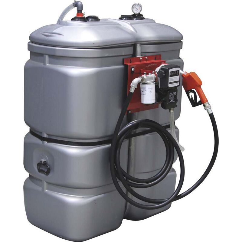 Cuve stockage fuel pehd dp 750 litres avec filtre et pompe 230V 60L/MN