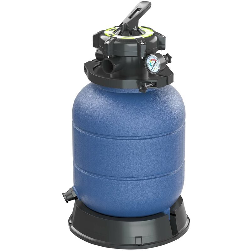 Xpotool - Wiltec Filtre à sable et particules – 60 x 33 cm – avec Cuve filtrante et 5 positions de réglage dont Rinçage et Hivernage – max. 21 kg –