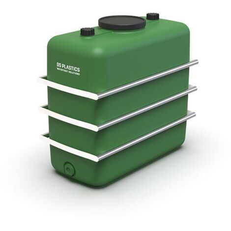 Cuve Hors-sol Rectangulaire 1100 Litres avec Bandes en Acier DS Eau Vert