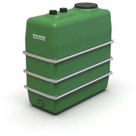 Cuve Hors-sol Rectangulaire 1500 Litres avec Bandes en Acier DS Eau Vert
