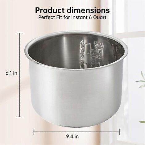 Cuve intérieure en acier inoxydable pour cuiseur à riz instantané de 6 litres