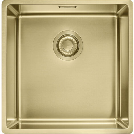 Cuve Mythos Masterpièce BXM 110-40 reflet d'or 440 x 450 x 200 mm - sous-meuble 50 cm - vidage automatique - Franke