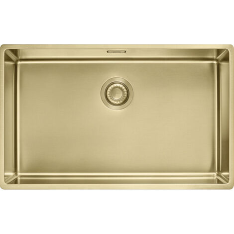 Cuve Mythos Masterpièce BXM 110-68 reflet d'or - 725 x 450 x 200 mm - sous-meuble 80 cm - vidage manuel - Franke