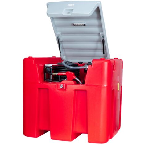 Cuve Réservoir Diesel Rouge Fioul en PE 980 L avec pompe 230 V et pistolet automatique MW Tools TDC1000230