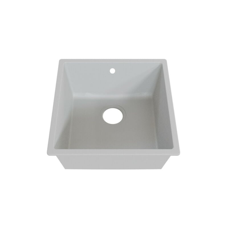 Cuisibane - Cuve resiroc - évier 1 bac sans égouttoir - 44 x 44 cm - Gris