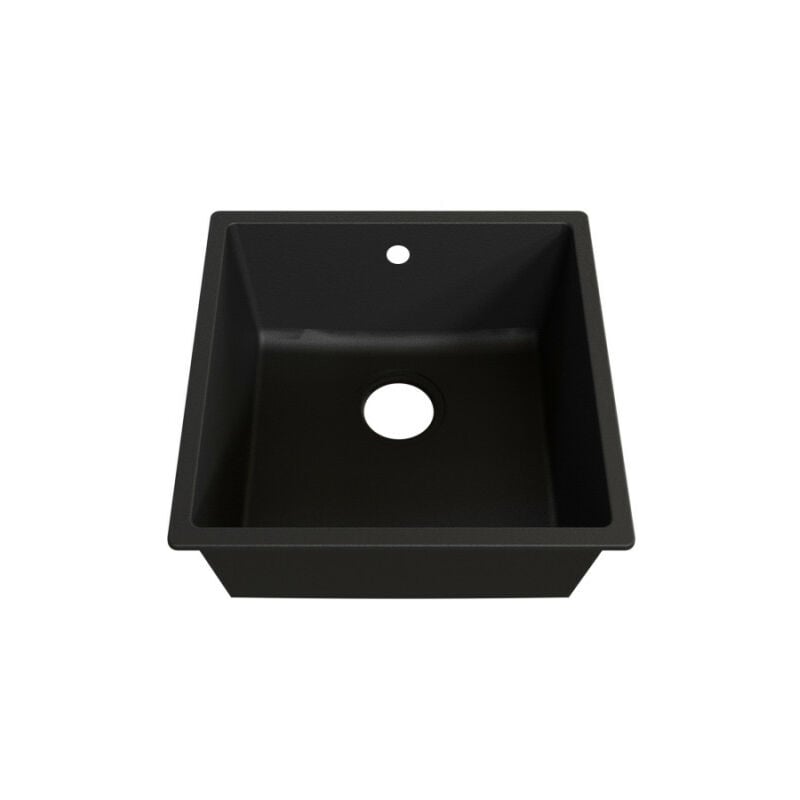 Cuisibane - Cuve resiroc - évier 1 bac sans égouttoir - 44 x 44 cm - Noire