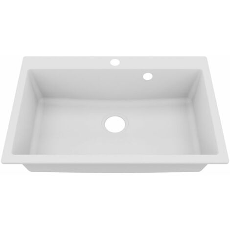 Cuve RESIROC - évier 1 bac sans égouttoir - 76 x 50 cm - Blanc - Blanc