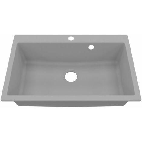 Cuve RESIROC - évier 1 bac sans égouttoir - 76 x 50 cm - Gris