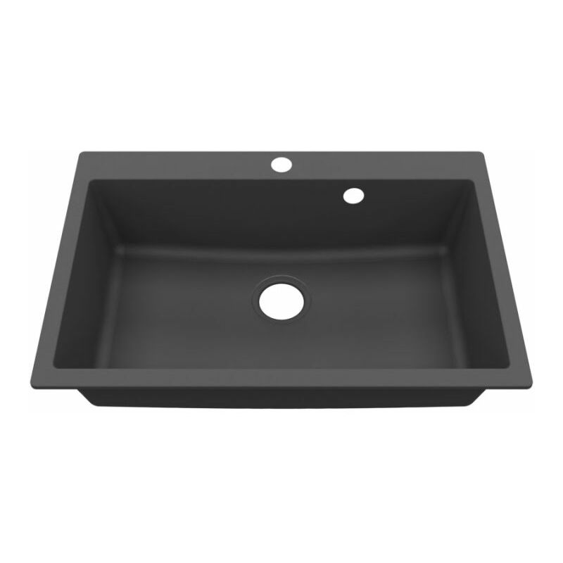 Cuisibane - Cuve resiroc - évier 1 bac sans égouttoir - 76 x 50 cm - Noire