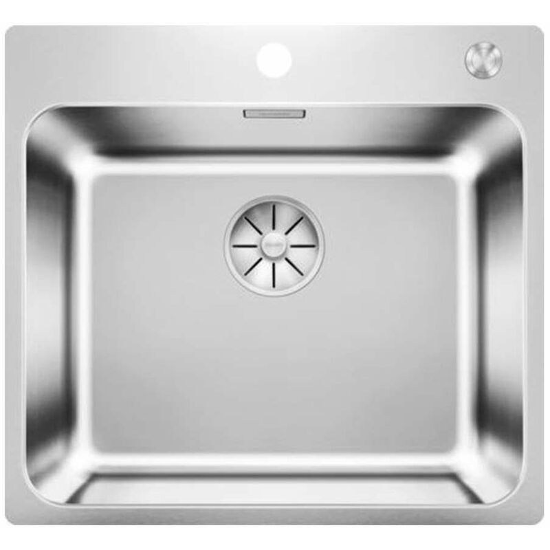Blanco - Solis 500 - Évier 54x50 cm avec commande excentrique PushControl, inox brossé 526124