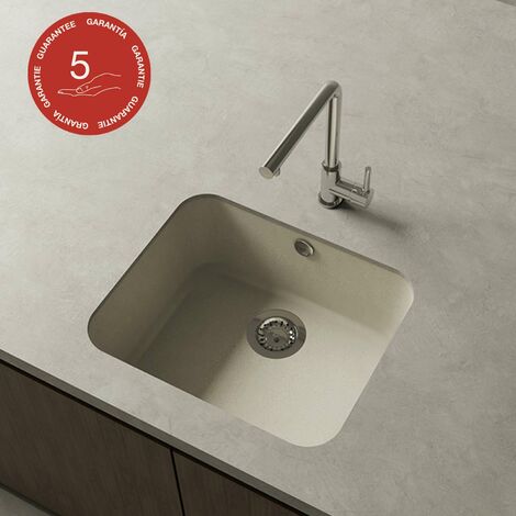 Cuve sous plan POALGI, GANDIA 194, Granit, Beige Pumice, 54 cm, 1 bac